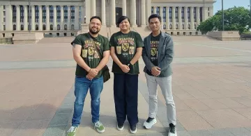 Sergio Perez, Jennifer Roblada, and Zam Tuang pose for a photo