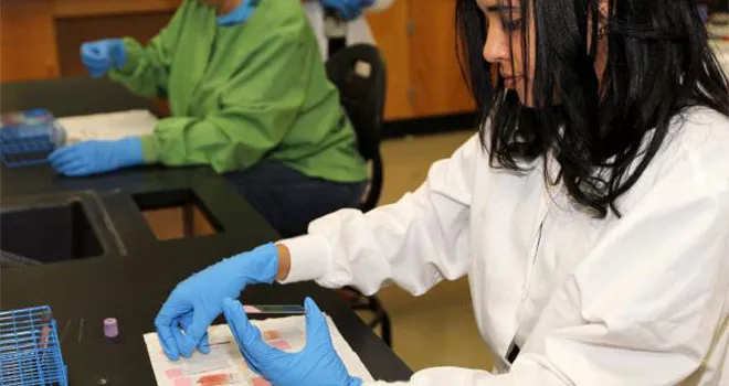 TCC Phlebotomy student in class