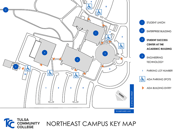 TCC Northeast Campus Parking Map