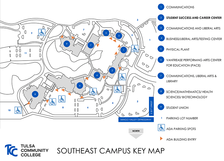 TCC Southeast Campus Parking Map