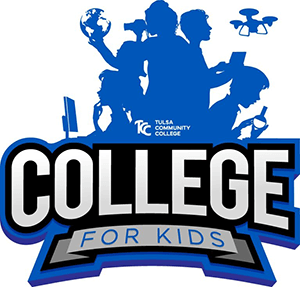 Silhouettes of kids doing various STEM activities at College for Kids